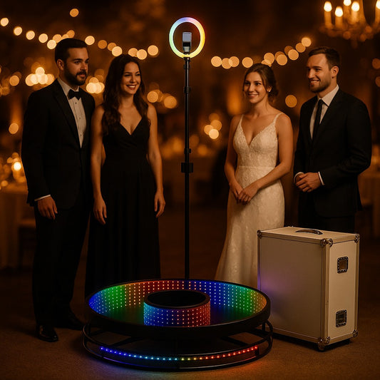 Fotomatón 360 Espejo Infinito en una boda con invitados