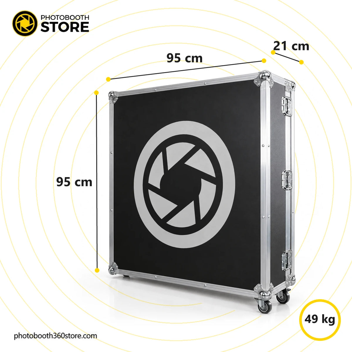 Fotomatón 360 Profesional: flight case de transporte con ruedas