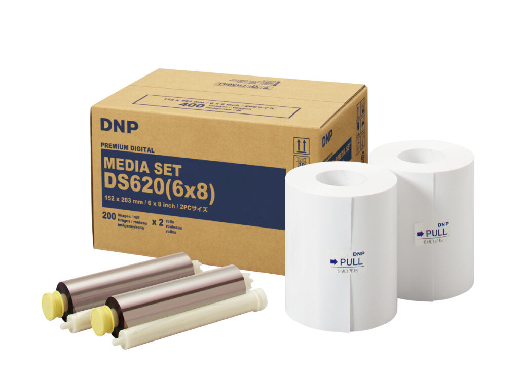 Caja de papel térmico DNP DS620 15x20 con sus dos rollos y dos ribbons