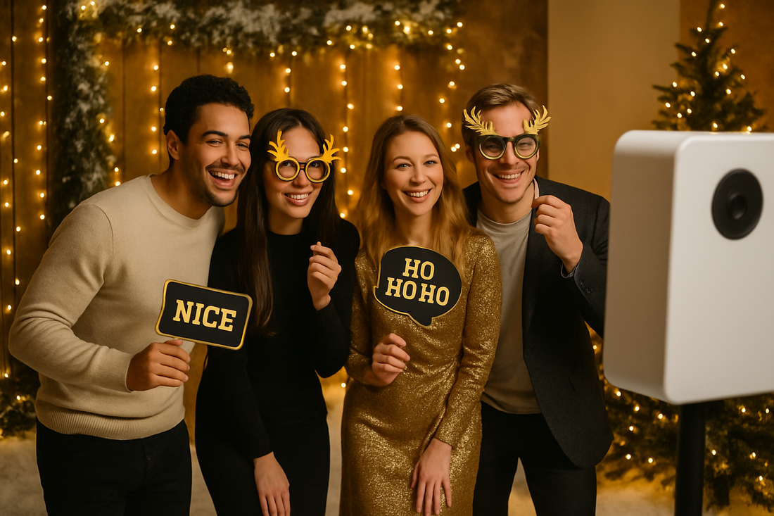 Ideas de Photocall Navideño con Fotomatón para tu Evento