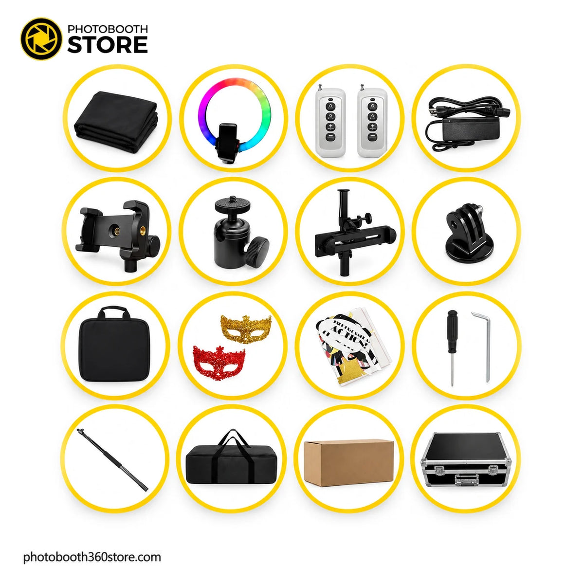 360 Aerial Photo Booth: complete kit with all included accessories