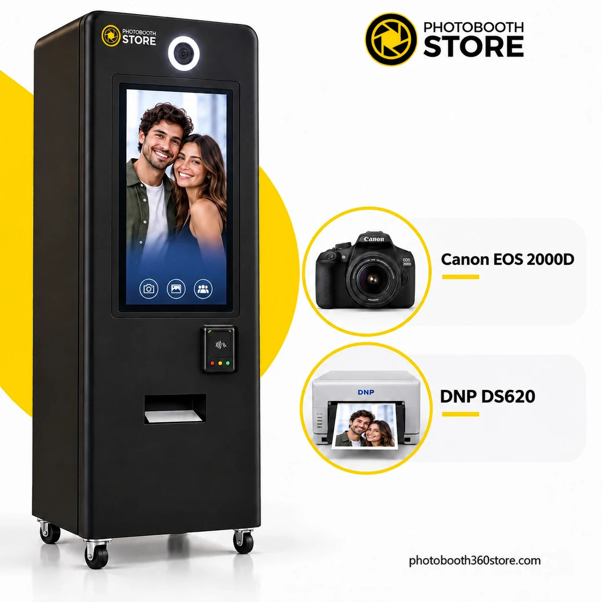 Photobooth Vending per Centri Commerciali: fotocamera reflex e stampante DNP integrate