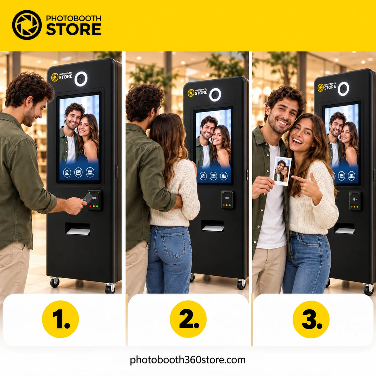 Photobooth Vending per Centri Commerciali: come funziona in tre passaggi