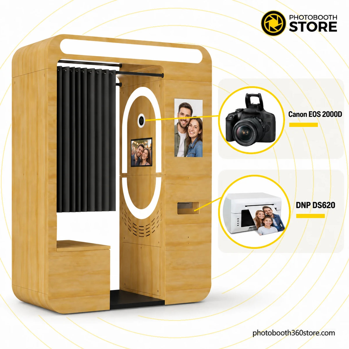Vintage Vending Photo Booth for Event Activations: built-in DSLR camera and DNP printer