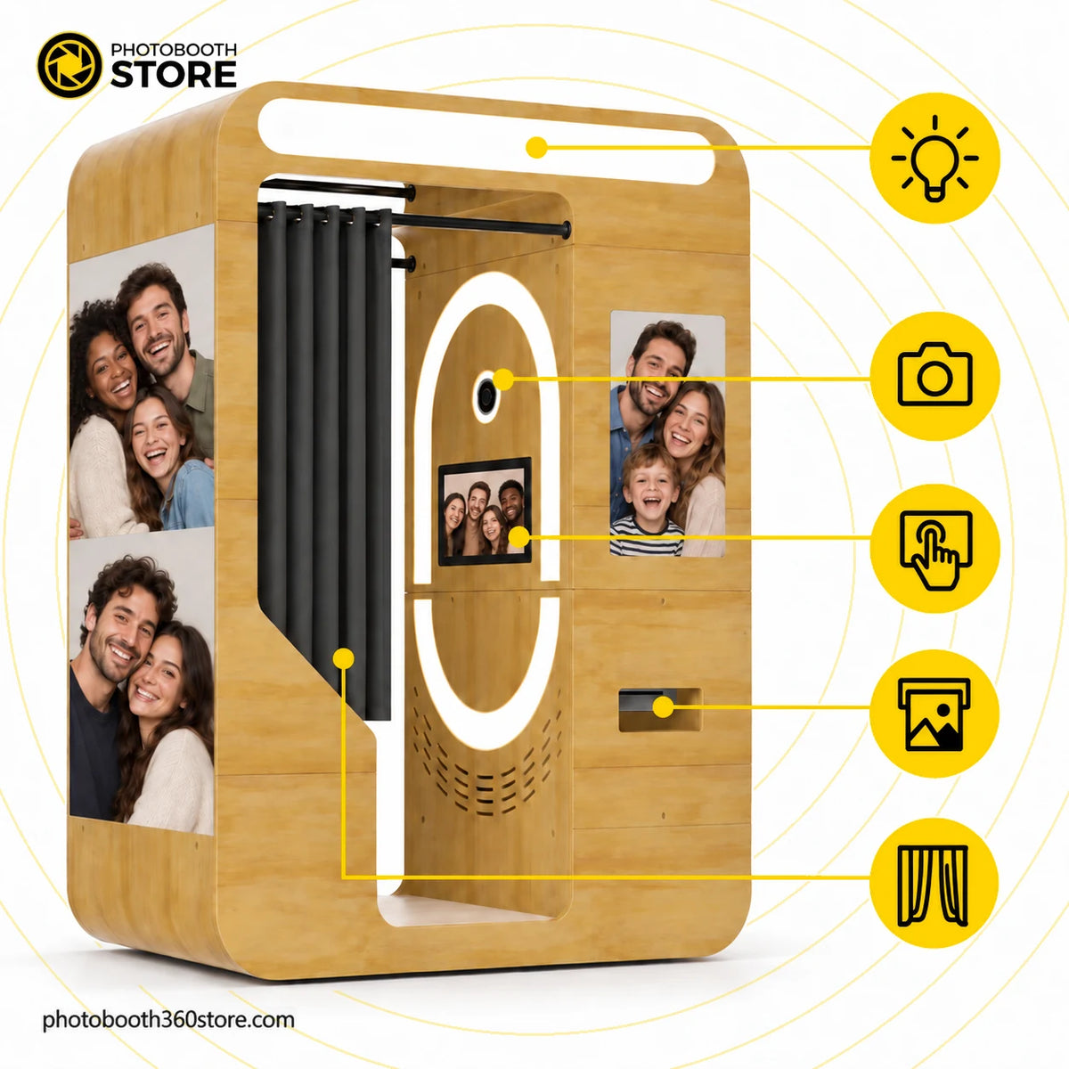 Vintage Vending Photo Booth for Event Activations: labelled parts and features