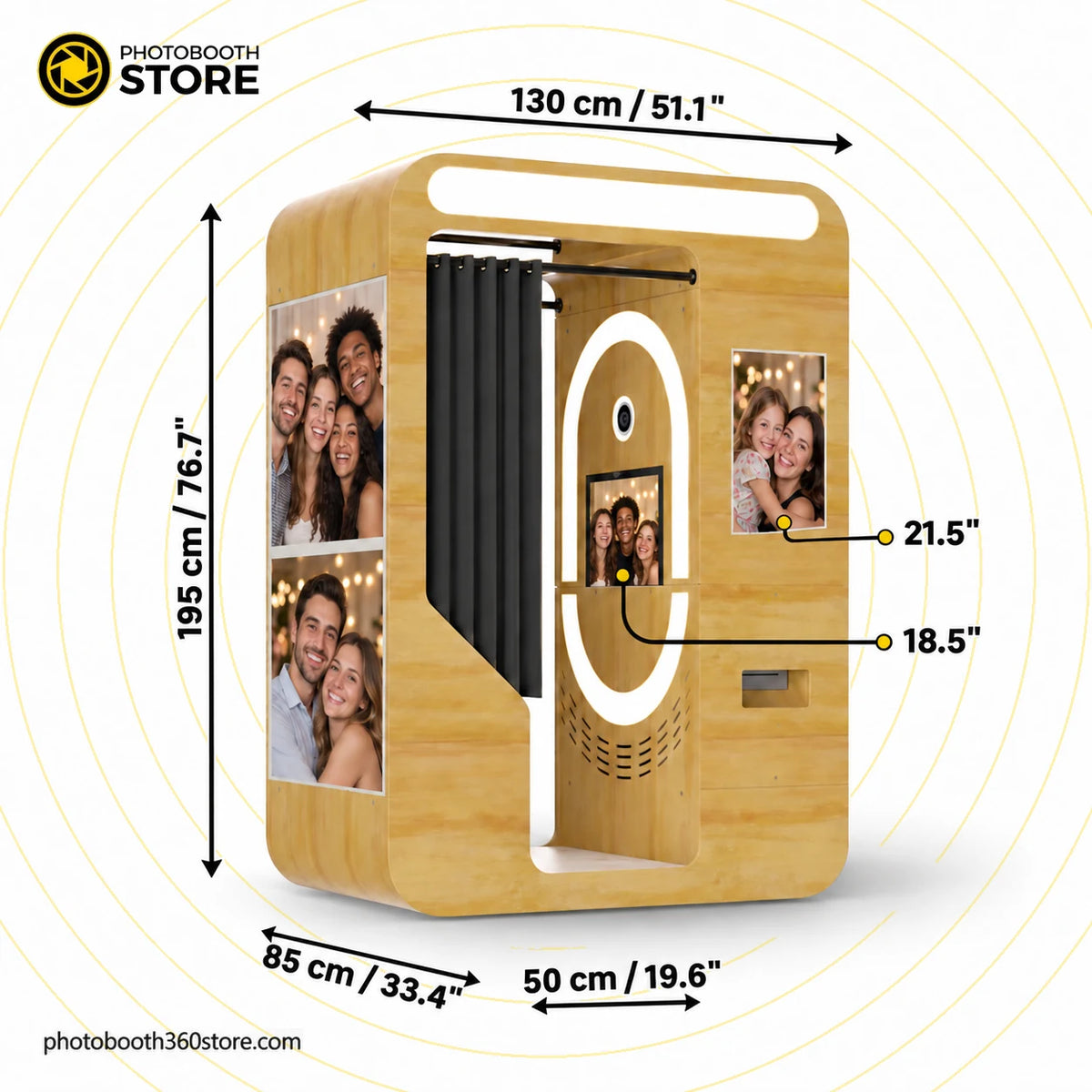 Vintage Vending Photo Booth for Event Activations: dimensions and measurements