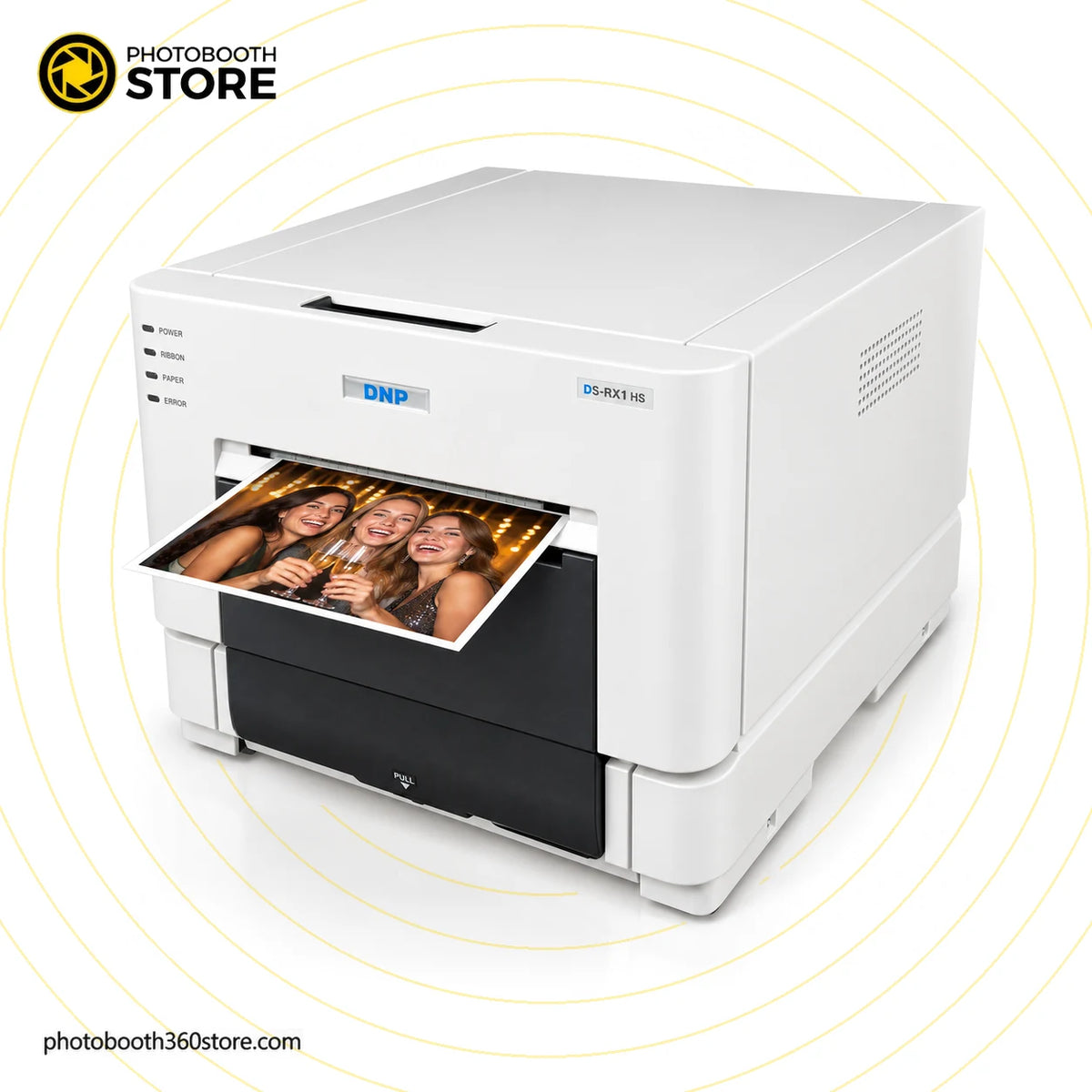 Papel Térmico DNP RX1 10x15: foto saliendo de la impresora DNP